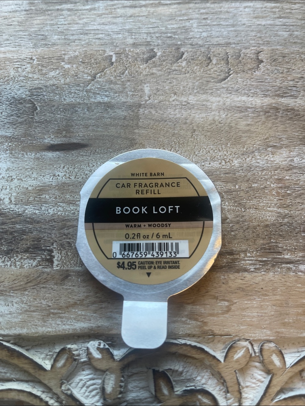 White Barn Book Loft Car Fragrance Refill - Beige and Black